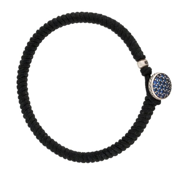 DAVID YURMAN SAPPHIRE & NYLON STERLING SILVER 925 STREAMLINE WOVEN BRACELET - Picture 6 of 8